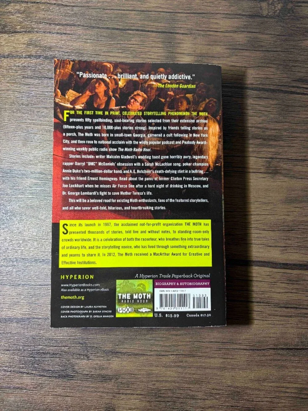The Moth Book - 50 true stories as told by & heard on public radio
